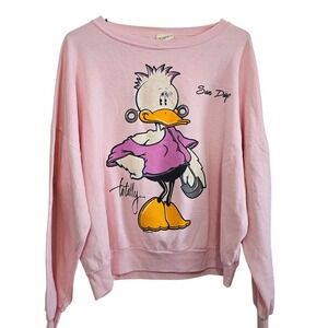 Vintage Lifestyles San Diego Totally Duck Pink Sweatshirt Made in USA One Size